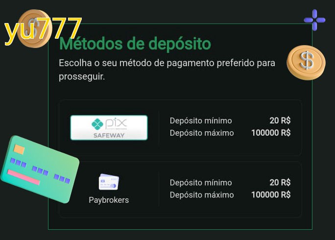 O cassino yu777bet oferece uma grande variedade de métodos de pagamento